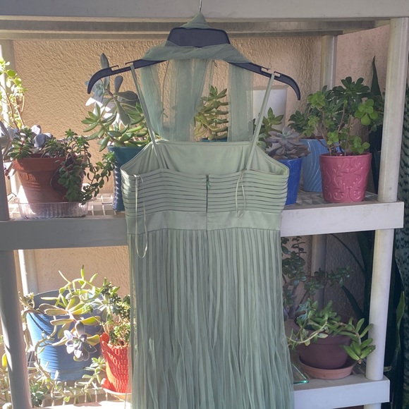 JS Collections Mint Green Pleated Midi Dress - Picture 5 of 9